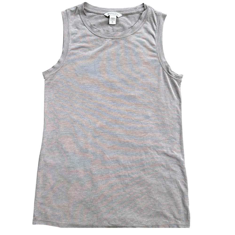 Athleta Muscle Tank Women XS Grey Pink Tiger Stripe Animal Print Excellent